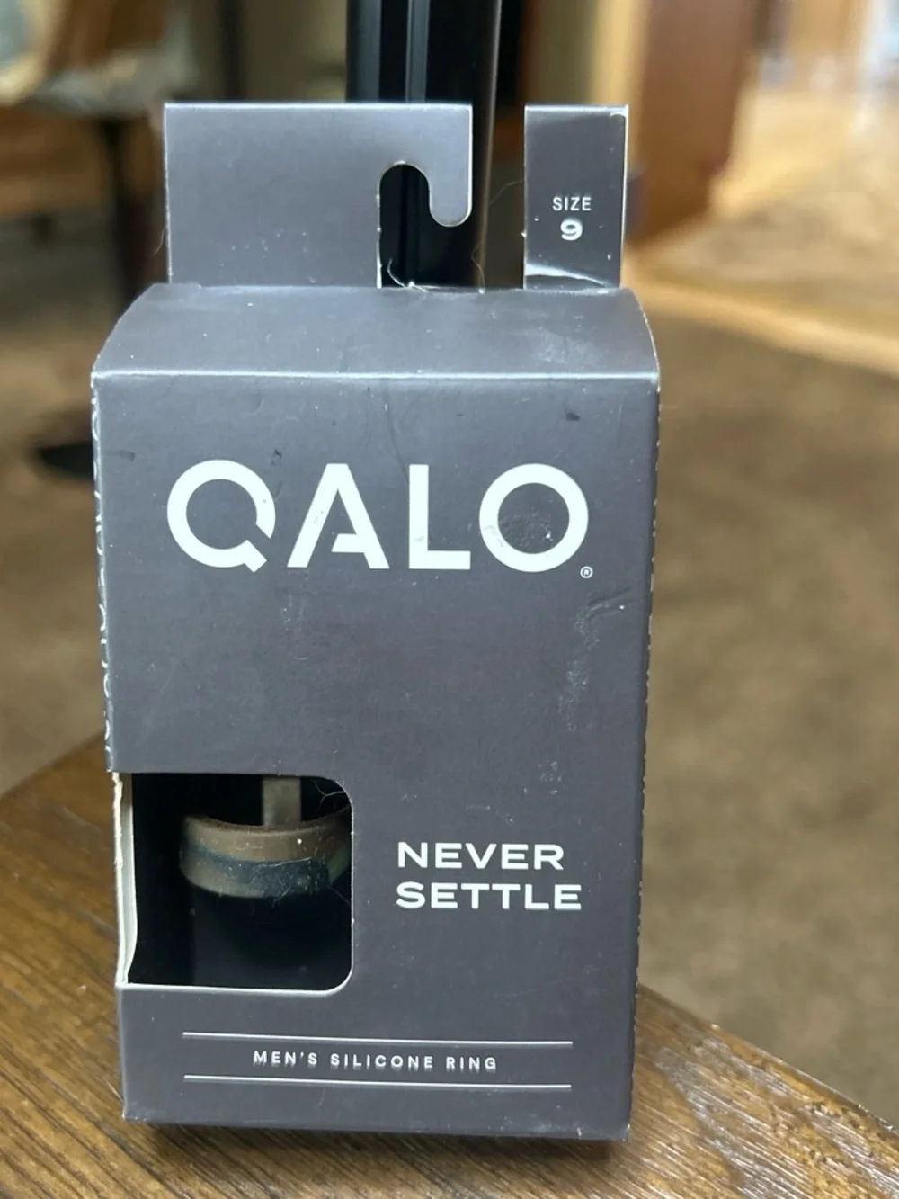 QALO Men's Silicone Ring — Black/Gray Size 9